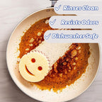 Scrub Daddy Sponge showcased in official packaging, demonstrating its odor resistance and dishwasher-safe quality. Available at Curat Cart.
