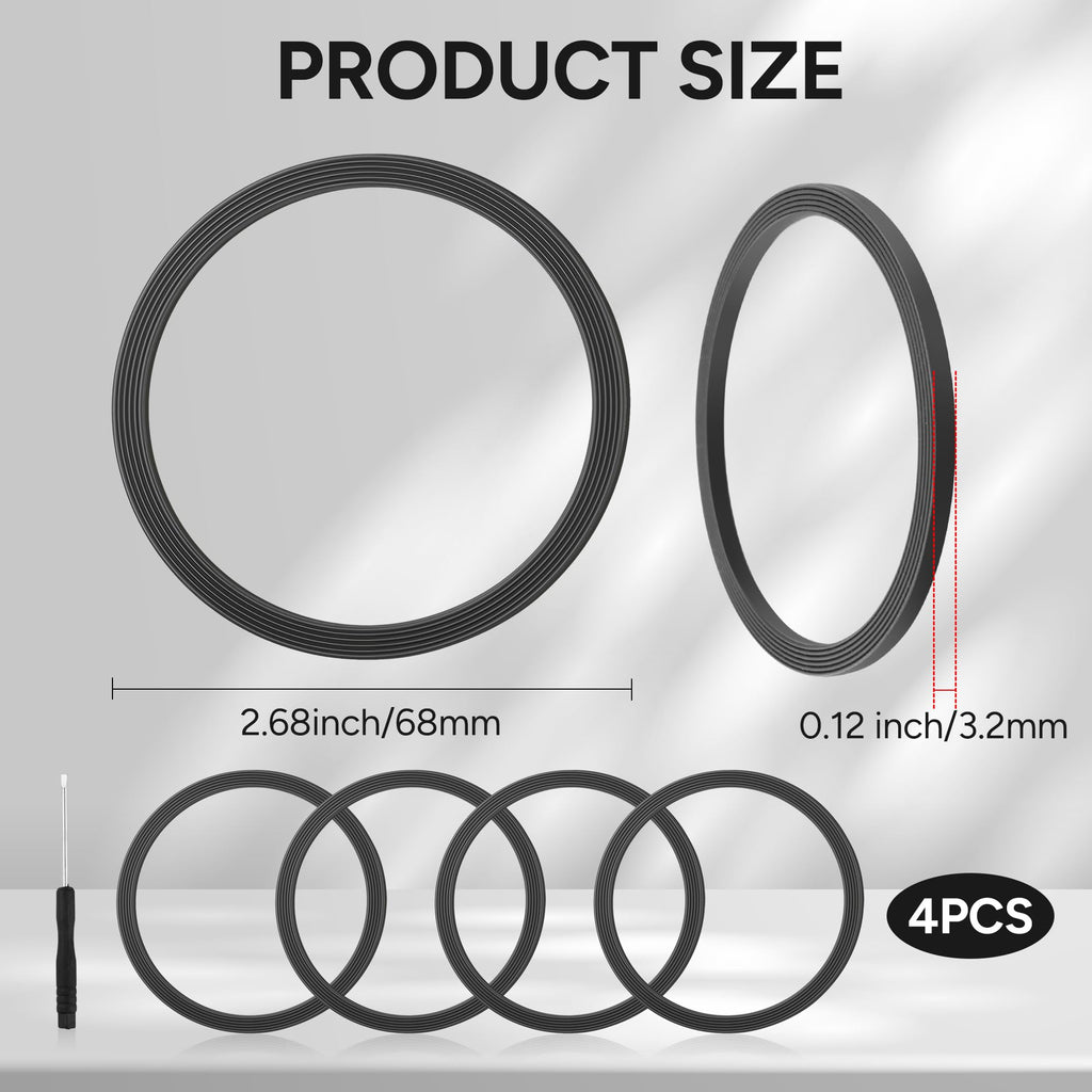High-quality Seal Ring Replacement for Owala FreeSip Lid, includes four pieces with precise dimensions. Available at Curat Cart.