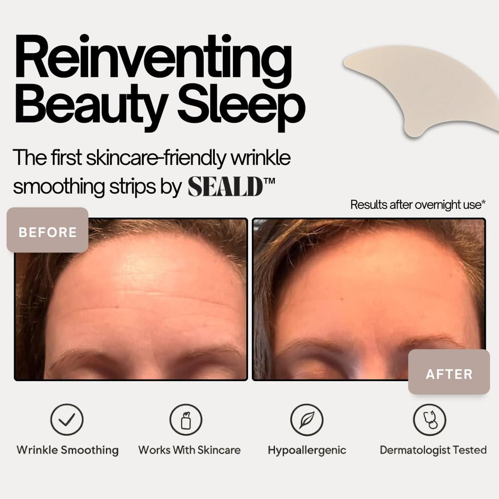 SEALD™ Forehead Tape visibly smooths wrinkles overnight. Hypoallergenic, dermatologist-tested, and trusted by CuratCart.