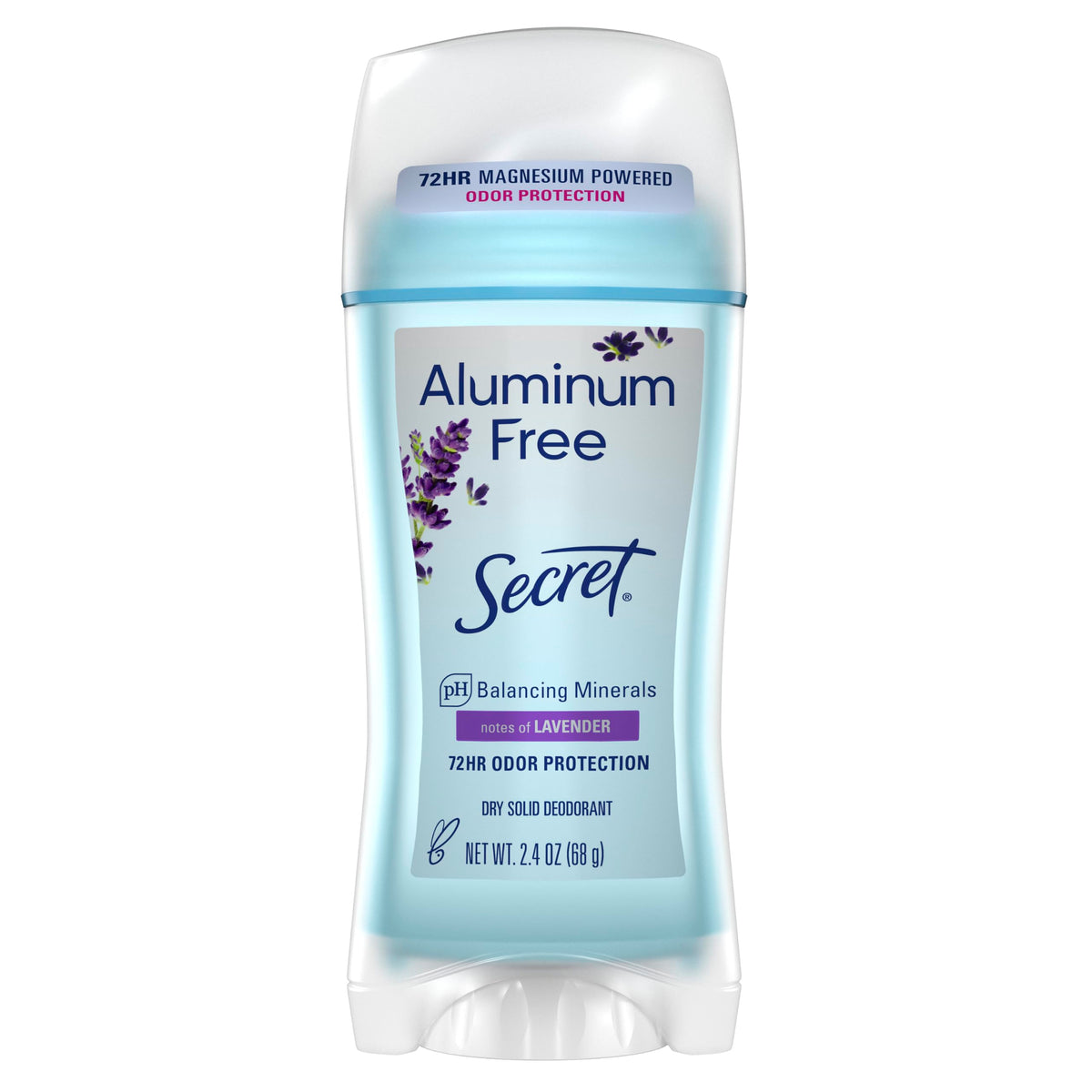 Discover Secret Aluminum Free Deodorant, infused with lavender, offering 72-hour odor protection. Verified by CuratCart.