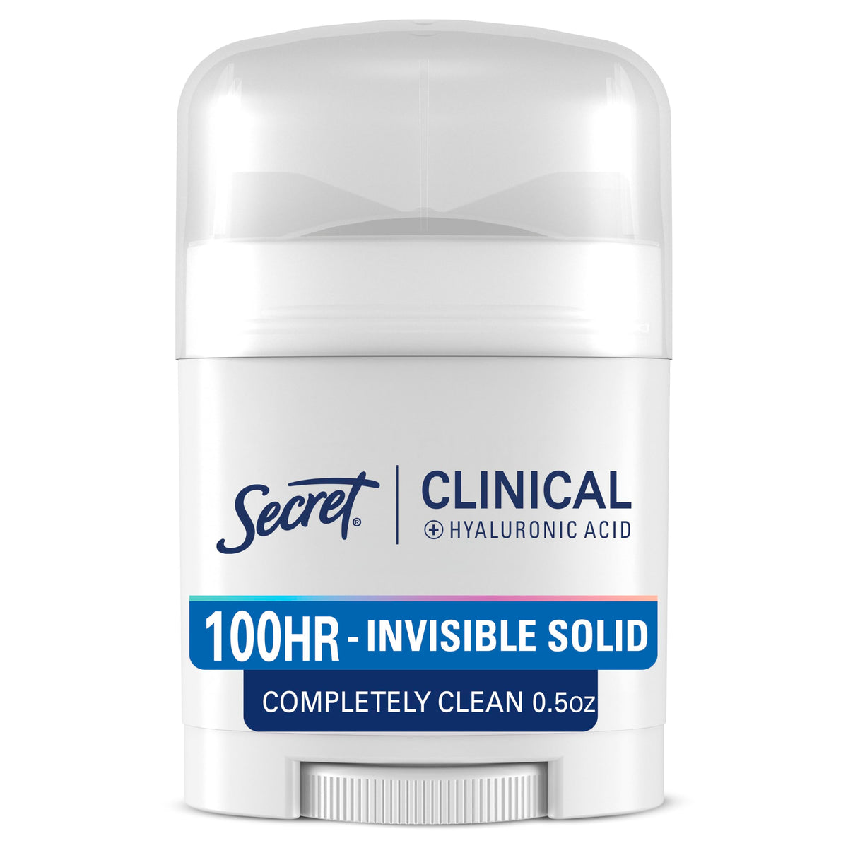 Discover the authentic Secret Clinical Strength Antiperspirant, offering 100-hour protection in a clean, invisible solid formula.