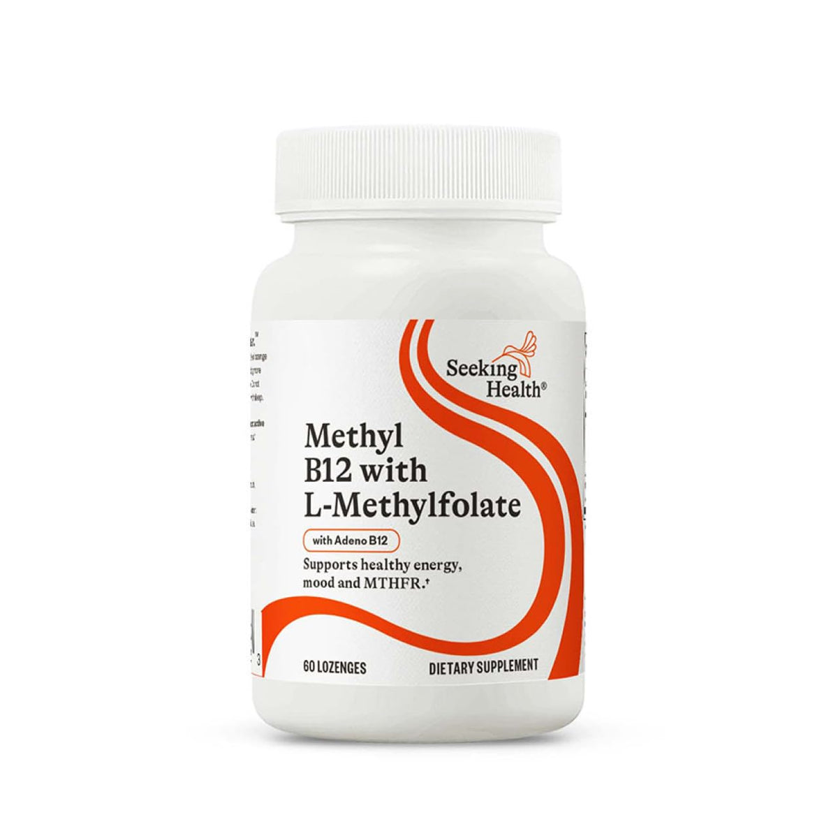 Premium imported Seeking Health Methyl B12 with L-Methylfolate lozenges for energy and mood support.