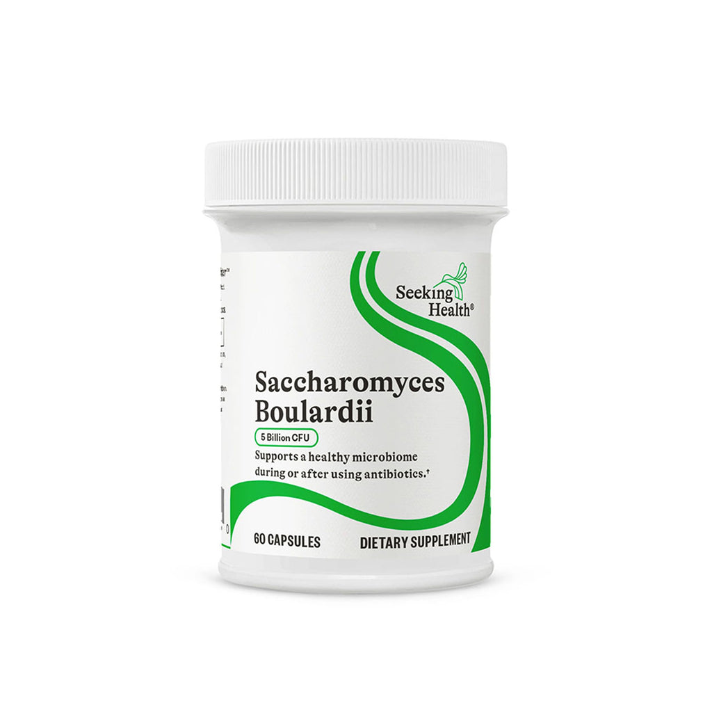 Seeking Health Saccharomyces Boulardii, a premium imported dietary supplement, supports a healthy microbiome. Available at Curat Cart.
