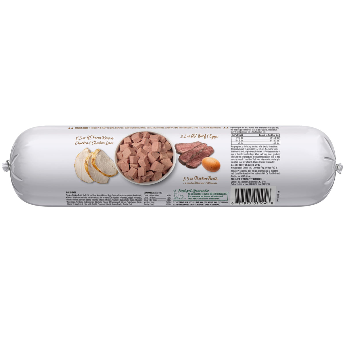 Freshpet Chicken Cat Food in high-quality packaging, showcasing premium ingredients and nutritional details. Available at Curat Cart.