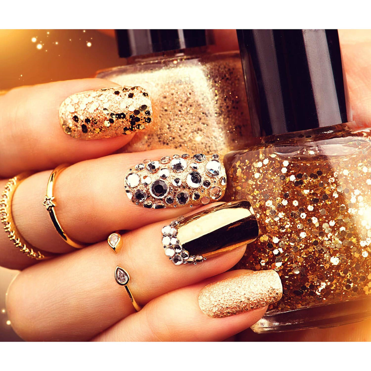 Transform your nails with Selizo Craft Gems Rhinestones Stickers, a premium import for dazzling nail art from Curat Cart.