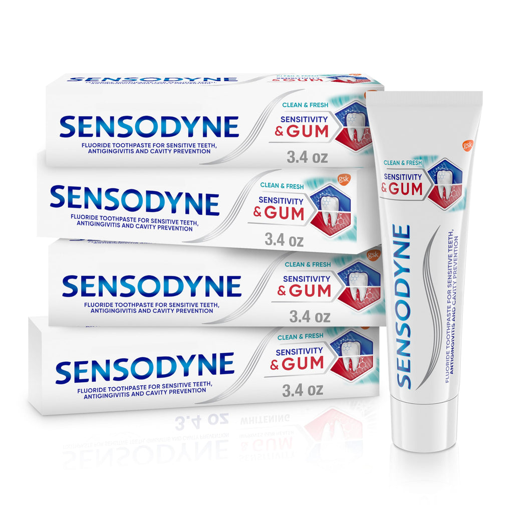 Sensodyne Sensitivity & Gum Toothpaste, a premium import for sensitive teeth, available at Curat Cart. Effective cavity prevention.