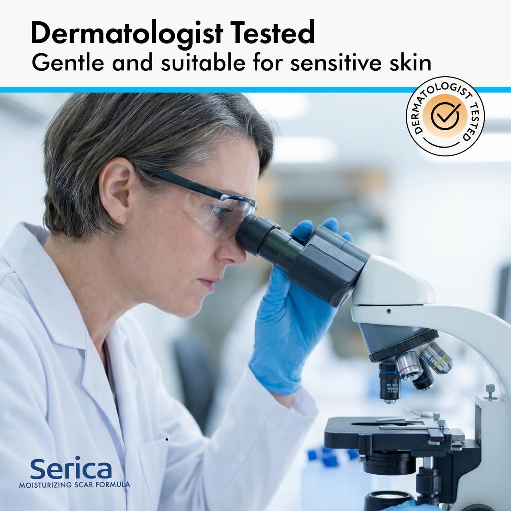 Serica Scar Gel Silicone Formula, dermatologist tested for sensitive skin, 100% authentic and available at Curat Cart.