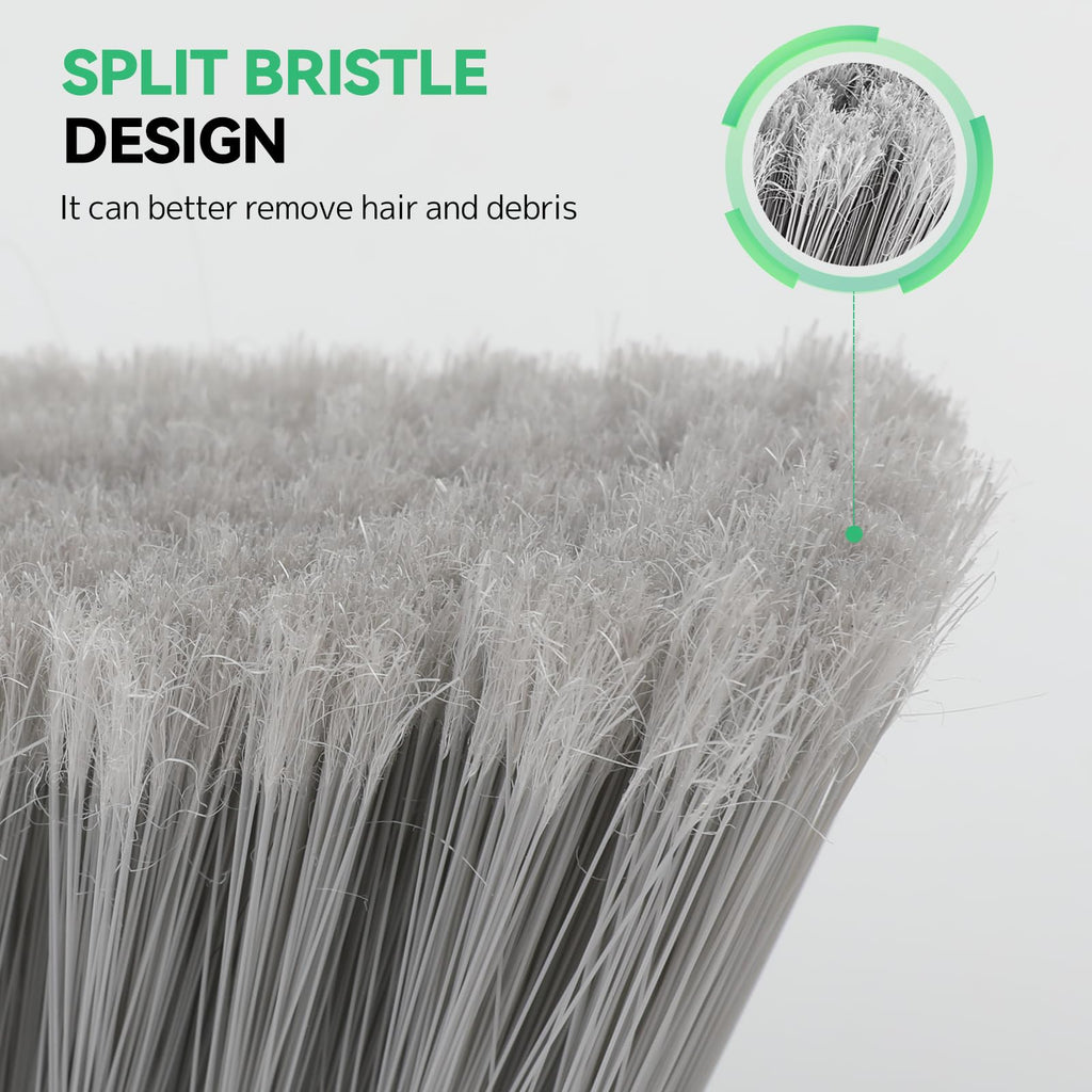 SetSail Indoor Soft Bristle Broom features split bristles for effective hair and debris removal. Perfect for daily cleaning at Curat Cart.