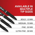 Explore Sharpie S-Gel Gel Pens in official packaging, featuring bold, medium, and ultra-fine tip sizes. Available at Curat Cart.