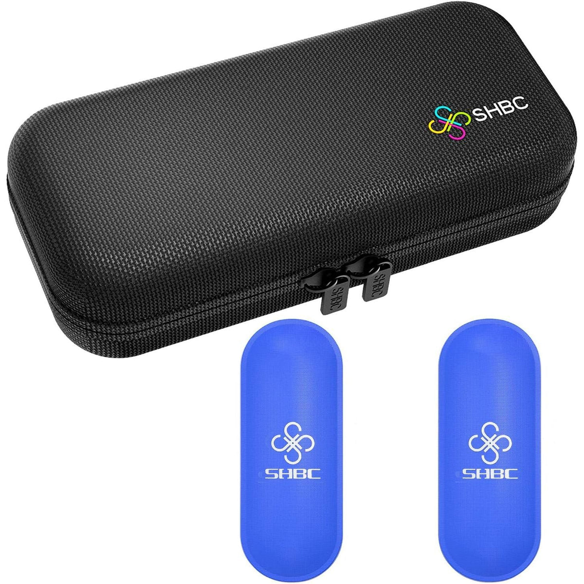 Premium imported insulin cooler case with two blue ice packs, perfect for travel and diabetes management.