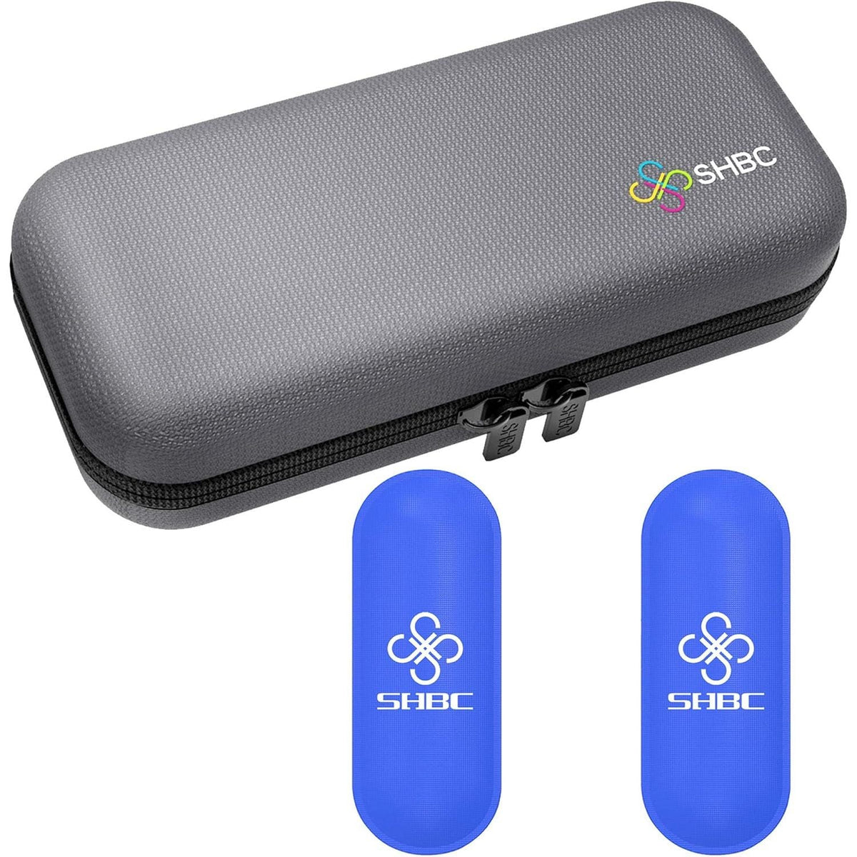 Authentic Insulin Cooler Travel Case with two blue ice packs, designed for effective temperature control and portability.