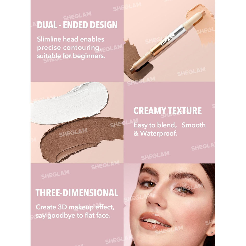 SHEGLAM Fine Line 2-In-1 Nose Contour offers creamy texture and dual-ended design. Available for online order in India.