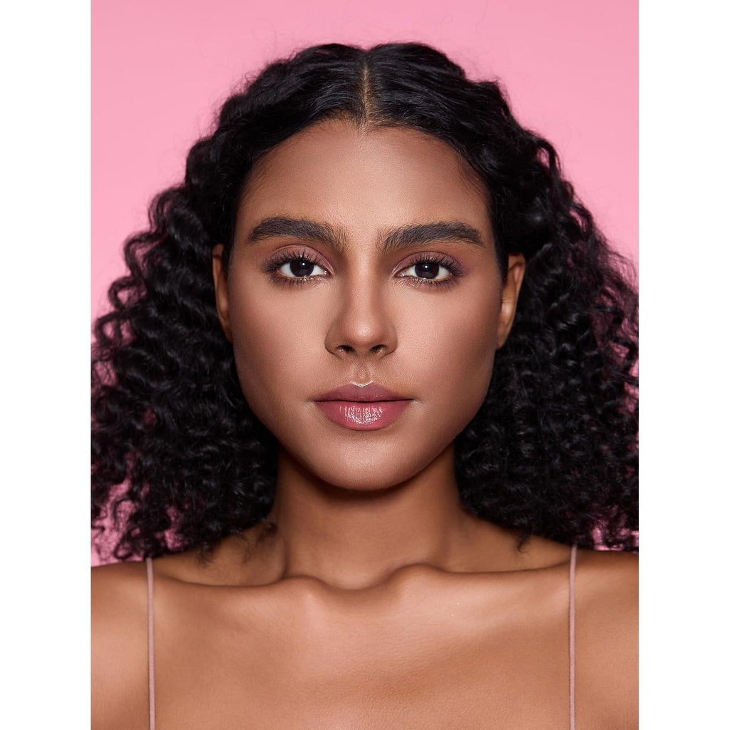 Model demonstrates SHEGLAM Fine Line 2-In-1 Nose Contour, enhancing facial features. Verified by CuratCart.