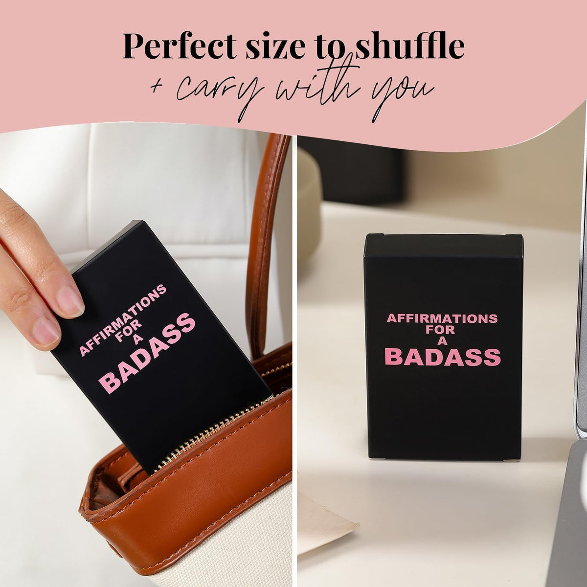 Shoprotik Affirmation Cards in sleek packaging, perfect for on-the-go inspiration. Available at Curat Cart.