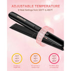 SHRATE Flat Iron features adjustable temperature settings from 320°F to 480°F, perfect for all hair types. Verified by CuratCart.