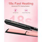 Premium imported SHRATE Flat Iron features 18s rapid heat and flexible floating plates for smooth styling.