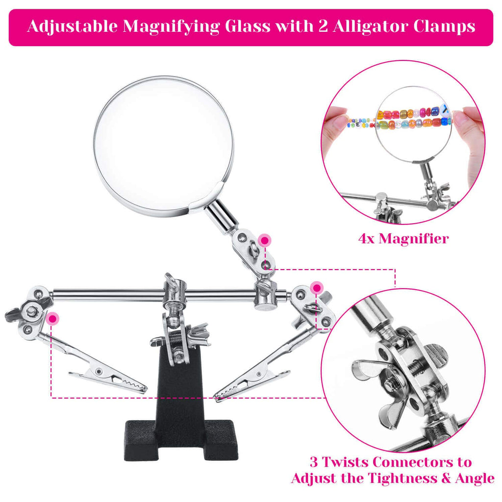 Discover the Shynek Jewelry Making Supplies Kit, featuring an adjustable magnifying glass for detailed crafting. Specially curated by Curat Cart.