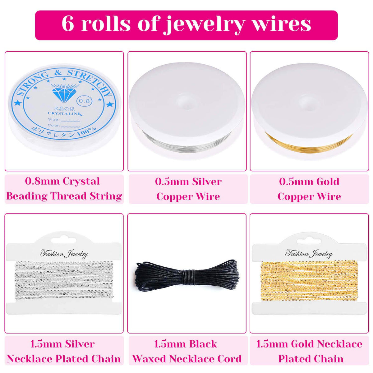 Explore the premium imported Shynek Jewelry Making Supplies Kit featuring six vibrant wire rolls. Shop now at Curat Cart.