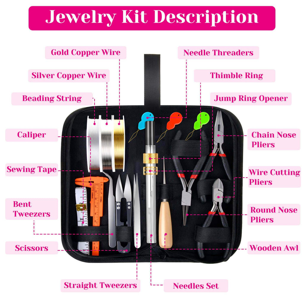Shynek Jewelry Making Supplies Kit with essential tools for crafting jewelry, 100% Authentic, available at Curat Cart in India.