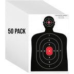 Premium imported Silhouette Paper Shooting Target pack from Curat Cart, featuring 50 multi-zone targets for precise shooting practice.