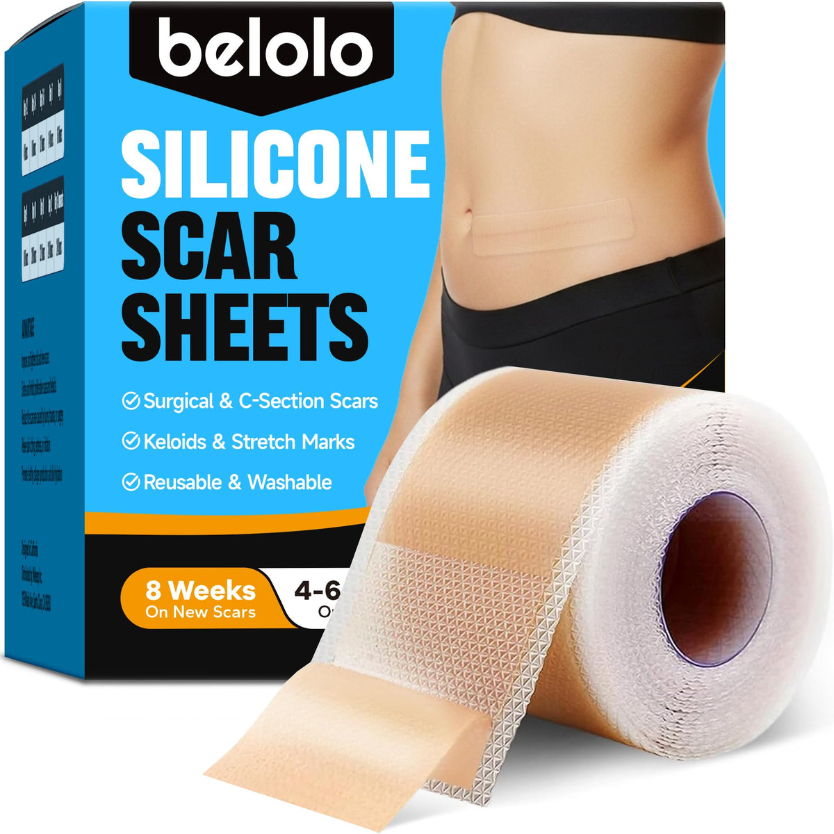 Premium imported Silicone Scar Sheets for effective scar treatment, ideal for new scars. Available at Curat Cart.