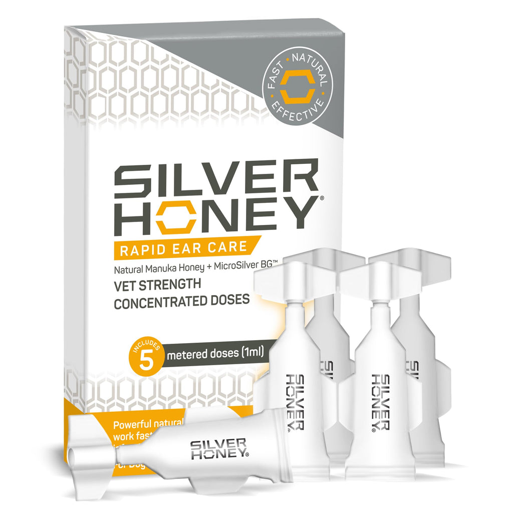 Premium imported Silver Honey Rapid Ear Care offers vet strength with natural Manuka honey, available at Curat Cart. Effective and fast relief.