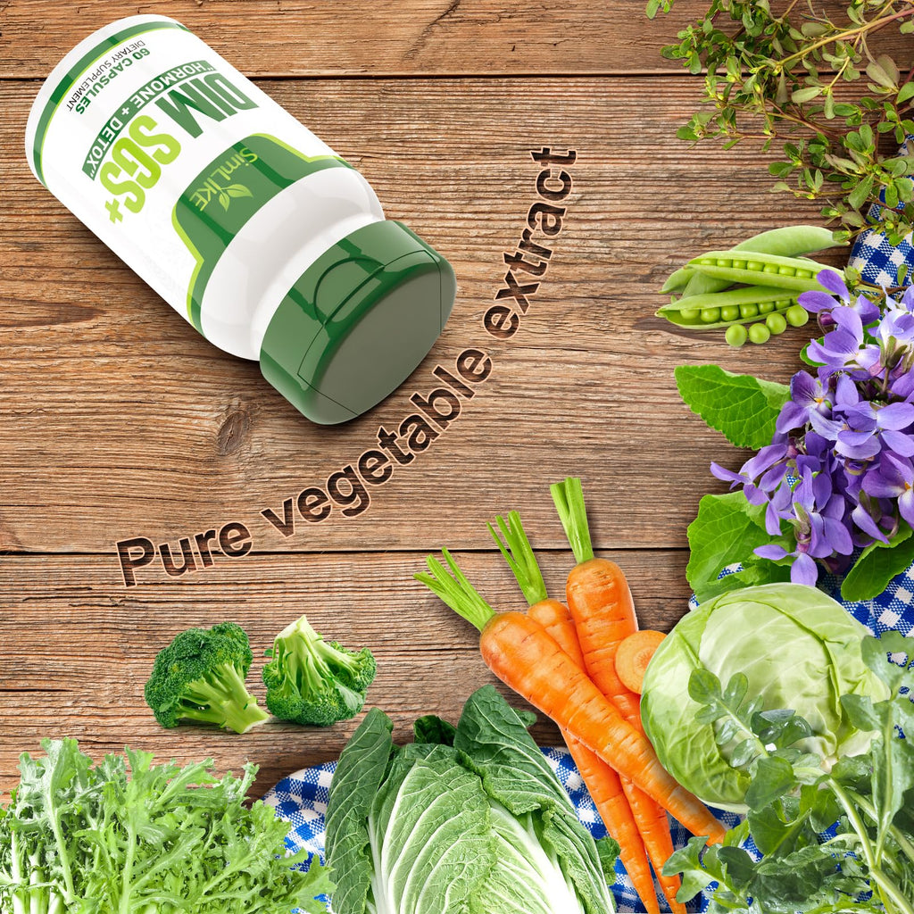 Simlike DIM Hormone Detox features pure vegetable extract, ideal for daily wellness. Elevate your health routine with Curat Cart.