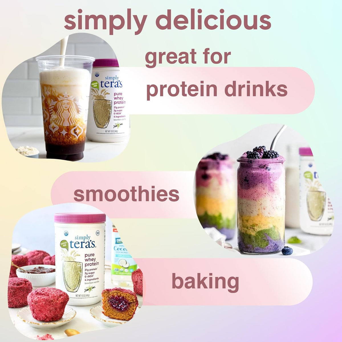 Explore simply tera's pure whey protein for delicious protein drinks, smoothies, and baking. Verified by CuratCart.