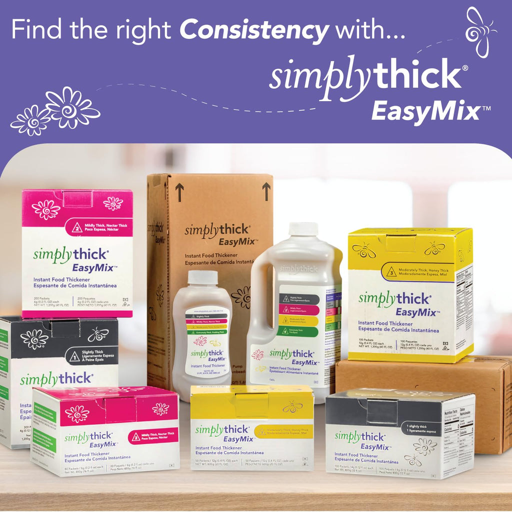 SimplyThick EasyMix Gel Thickener offers instant food thickening solutions. 100% Authentic, available in India at Curat Cart.