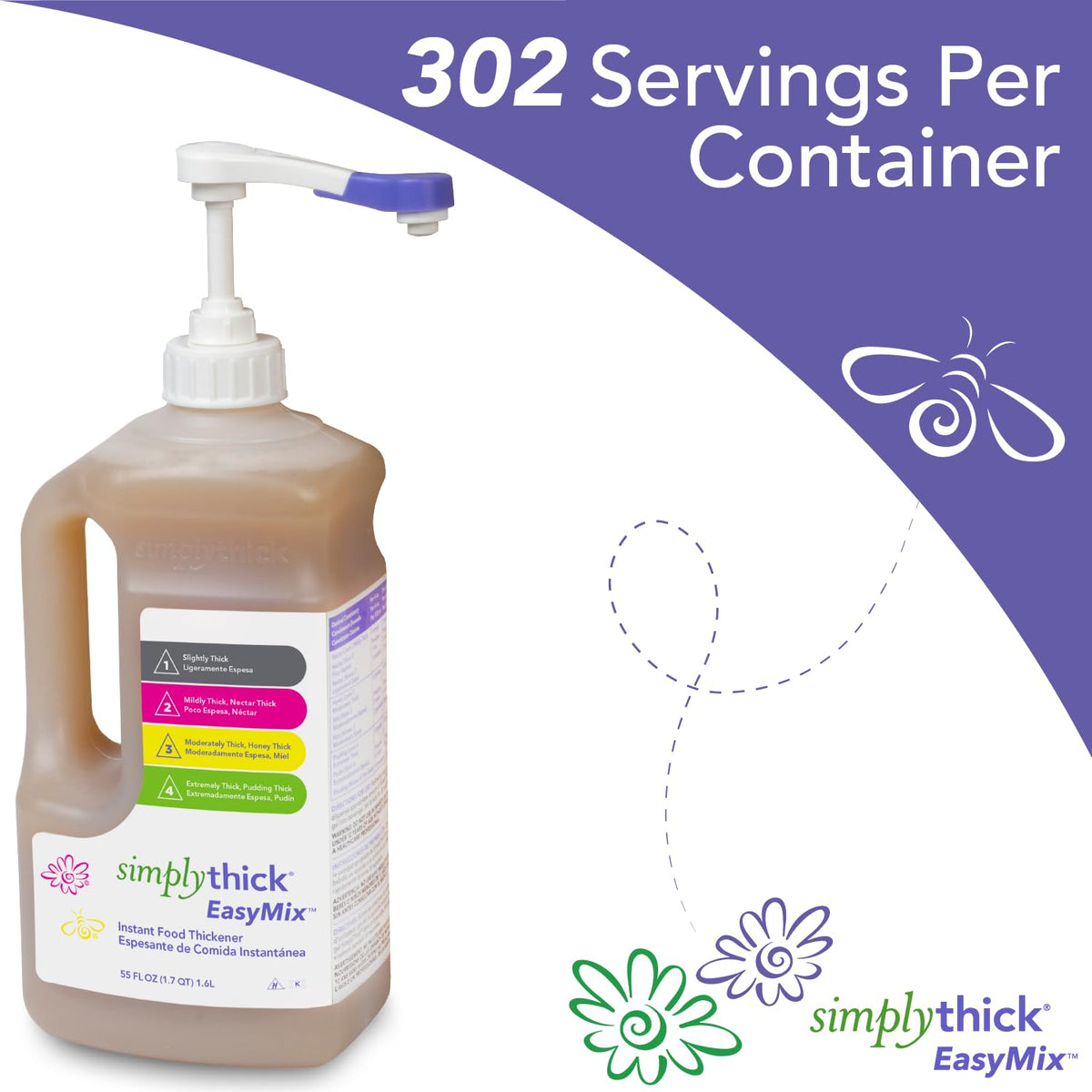 SimplyThick EasyMix Gel Thickener offers 302 servings per container, perfect for daily use. Upgrade your kitchen essentials at Curat Cart.