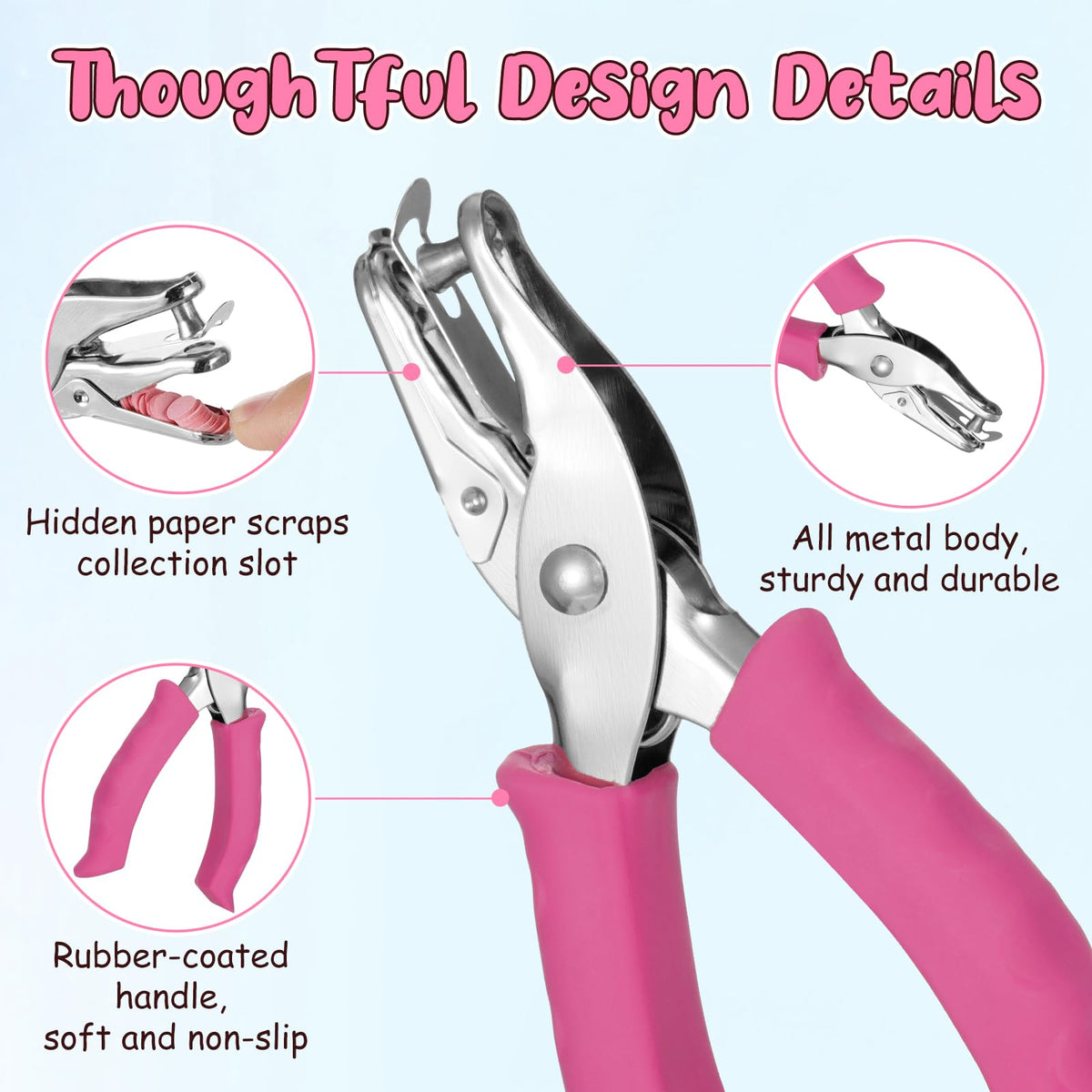 Discover the exclusive Single Hole Punch Set, featuring a durable metal body and ergonomic design, curated for precision by Curat Cart.