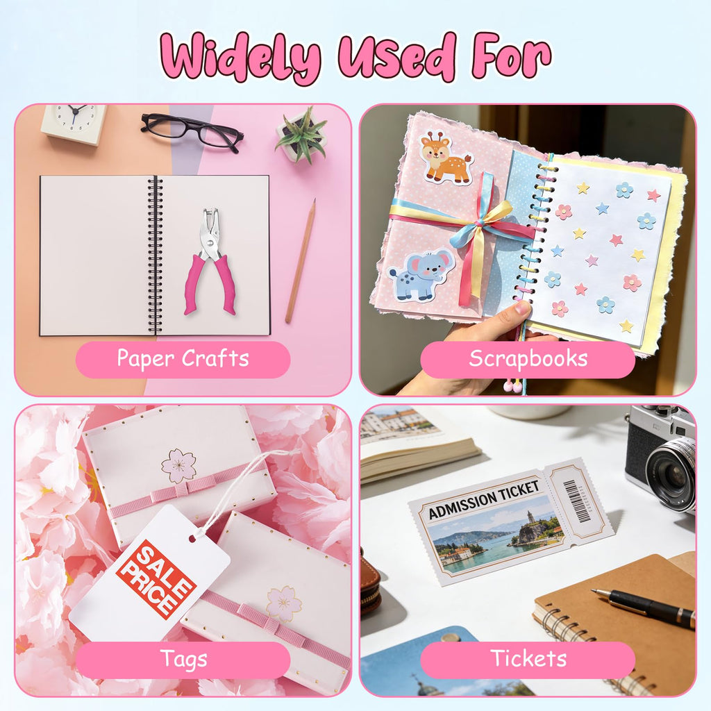 Premium single hole punch set for crafting, perfect for scrapbooks and tags. 100% Authentic and available at Curat Cart.