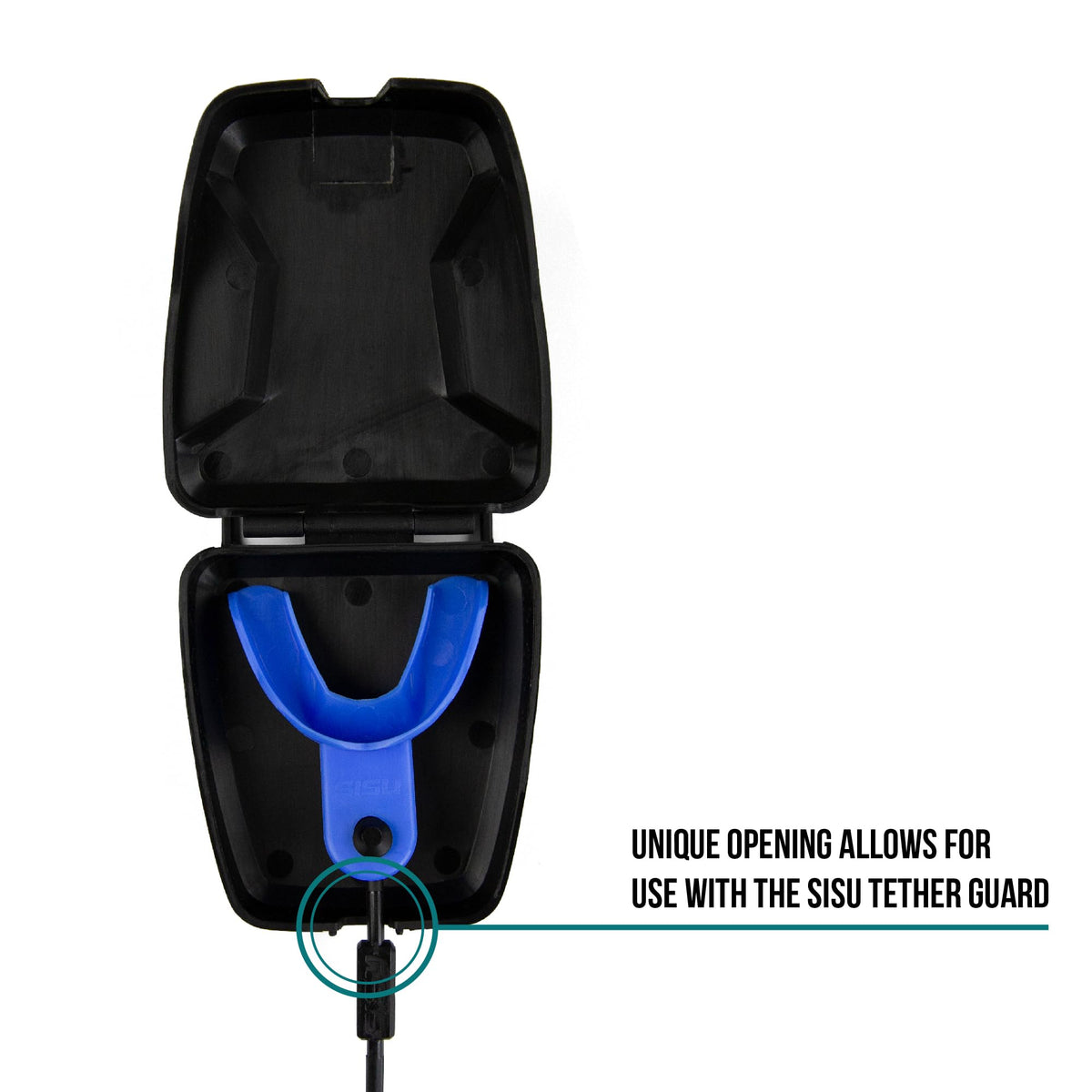 Discover the SISU Mouthguard Case, featuring a unique opening for the SISU Tether Guard. Exclusively available at Curat Cart.