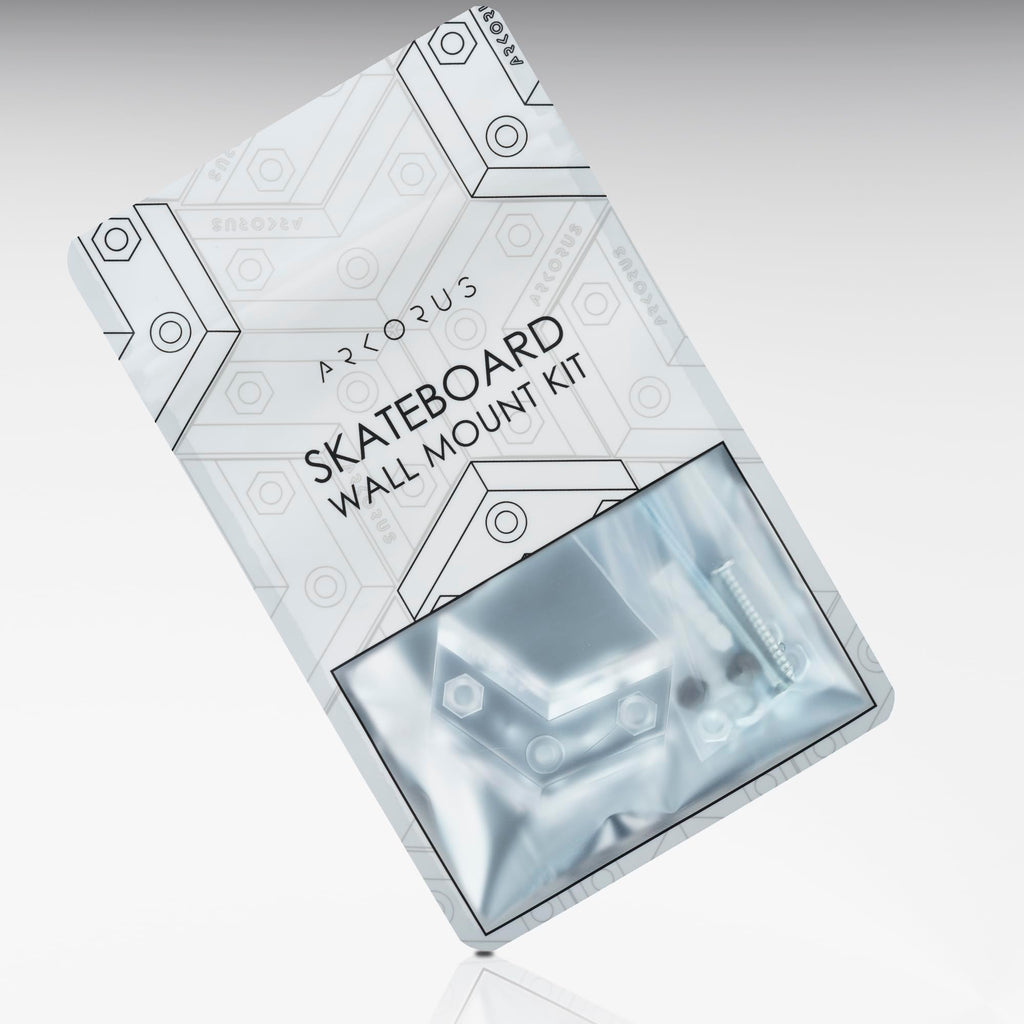 Premium Clear Skateboard Wall Mount kit, perfect for displaying your skateboard stylishly. Elevate your decor with Curat Cart.
