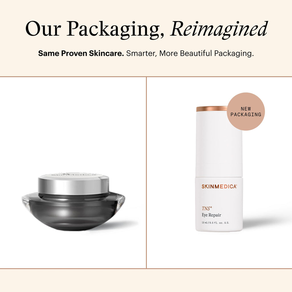 SkinMedica TNS Eye Repair features new packaging, 100% Authentic, available in India at Curat Cart for your skincare needs.