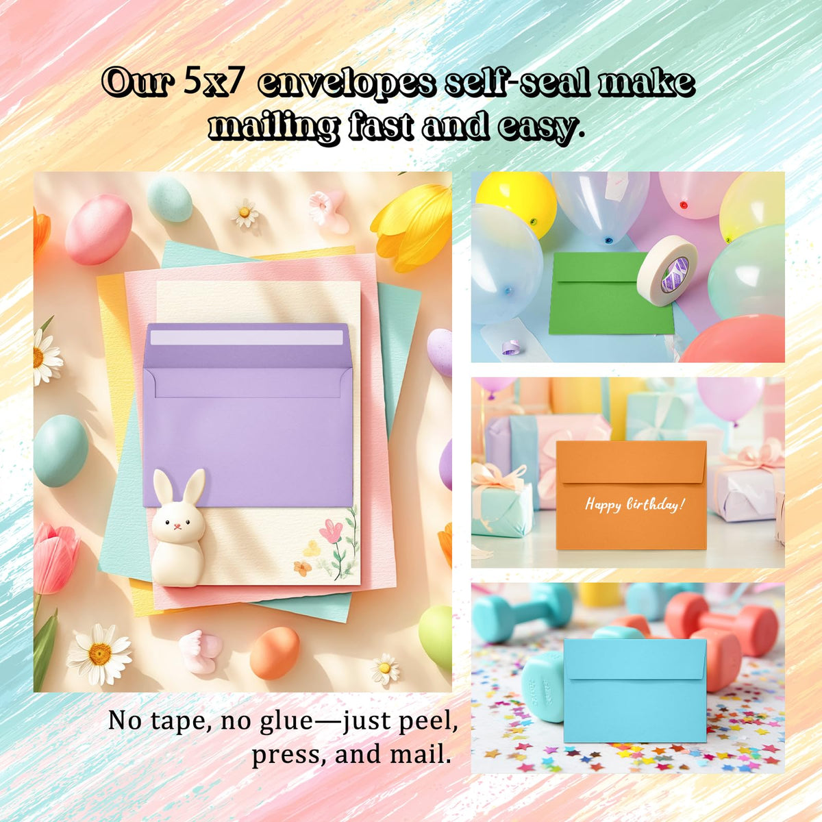Vibrant Slapaflife Colored Self-Seal Envelopes in official packaging, perfect for easy mailing from Curat Cart.