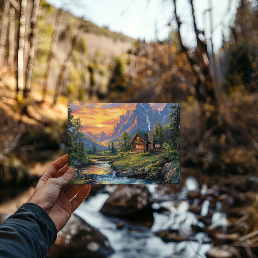 Beautiful SLAPAFLIFE Blank Greeting Cards showcasing a vibrant landscape, ideal for any occasion. Available at Curat Cart.