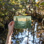 SLAPAFLIFE Blank Greeting Cards featuring a serene forest landscape, perfect for personalized messages. Available at Curat Cart.