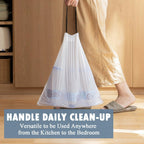Premium imported small trash bags with drawstring, perfect for versatile clean-up from Curat Cart. Ideal for every room.