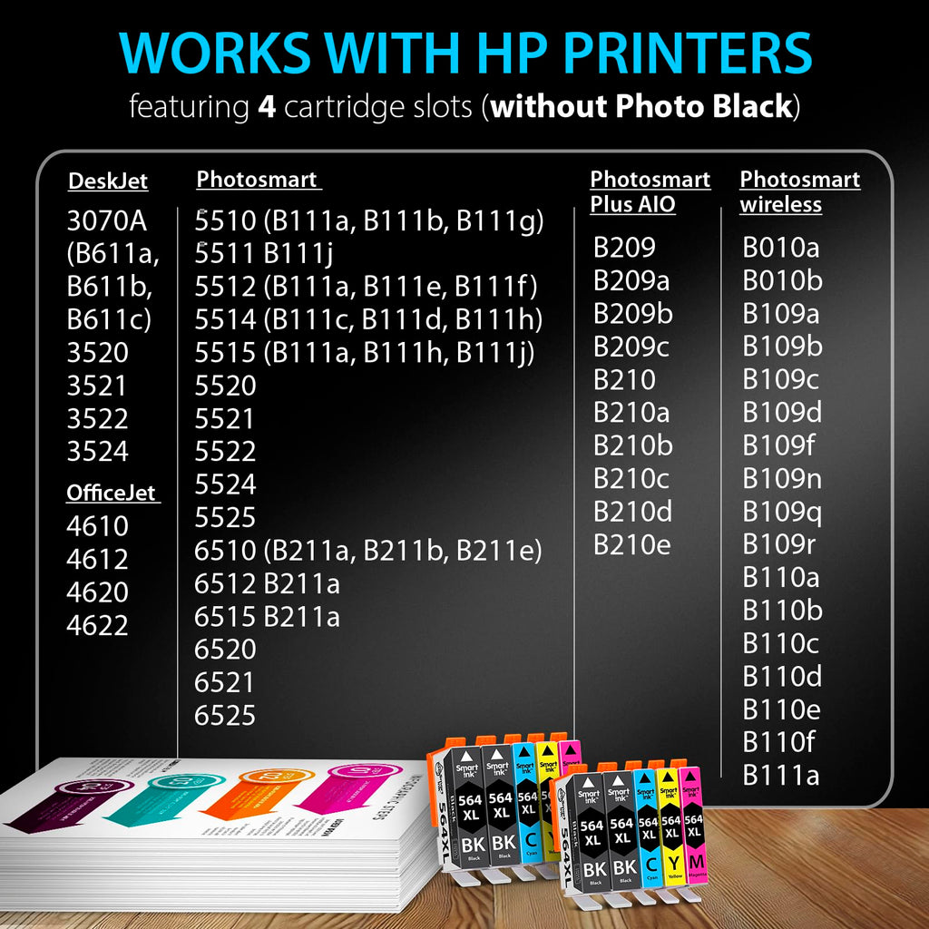 Smart Ink Compatible Ink Cartridge in official packaging, designed for HP printers. Available at Curat Cart for premium quality printing.