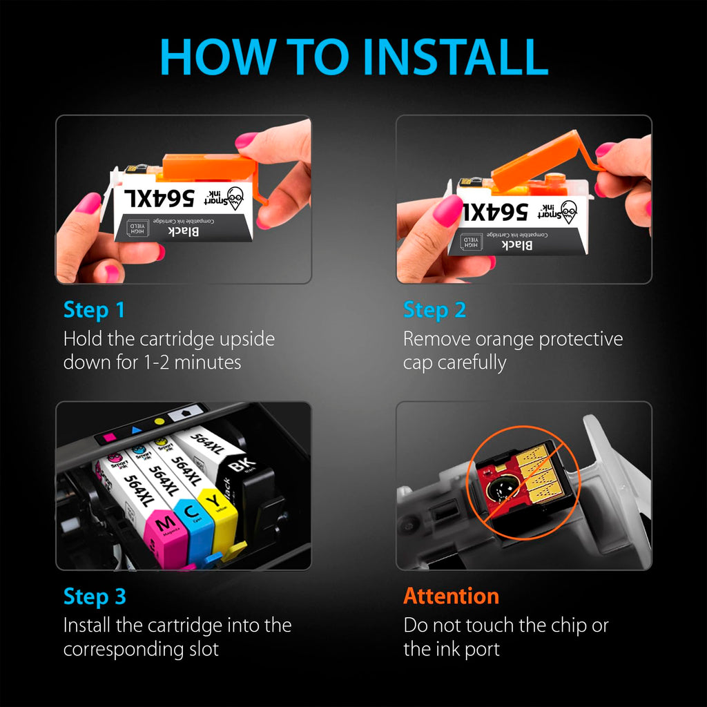 Smart Ink Compatible Ink Cartridge installation guide with clear steps. 100% Authentic, available at Curat Cart in India.