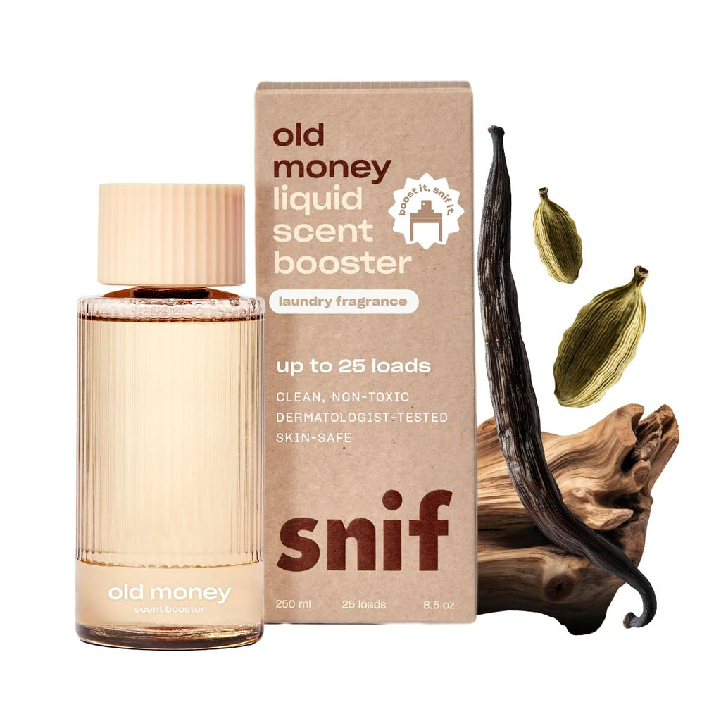Experience the premium imported Snif Old Money Laundry Scent Booster, perfect for freshening up to 25 loads. Available at Curat Cart.