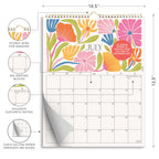 S&O Desert Garden Wall Calendar features vibrant floral designs, sturdy wire for hanging, and high-quality 140 GSM paper. Available at Curat Cart.