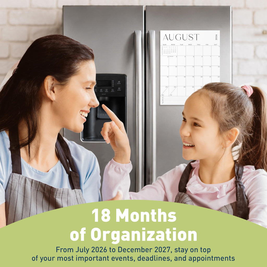 S&O Magnetic Fridge Calendar offers 18 months of organization, featuring high-quality material, available at Curat Cart.
