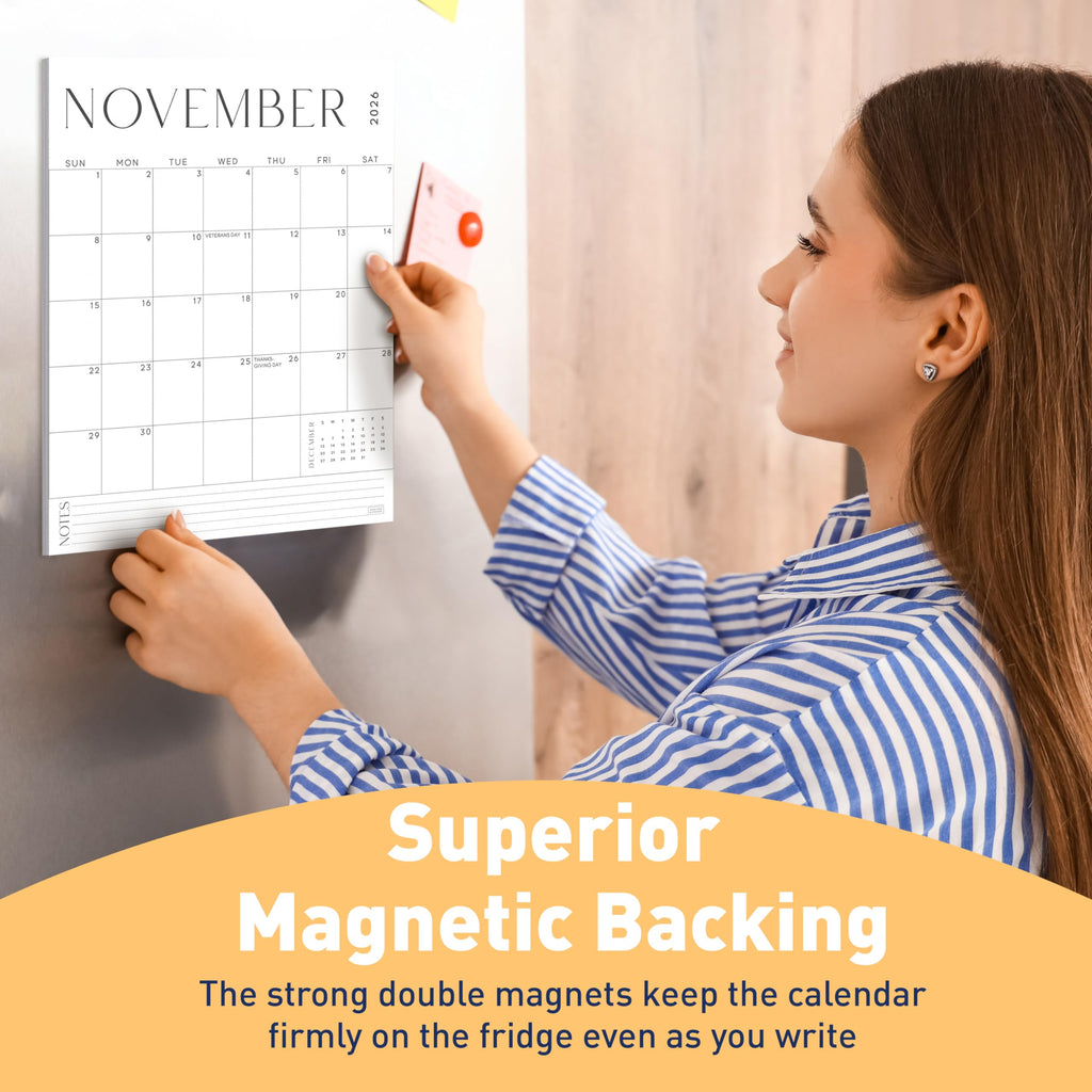 S&O Magnetic Fridge Calendar with premium import quality, featuring strong magnets for secure attachment. Available at Curat Cart.