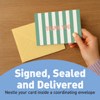 Premium imported S&O Summer Stripes Thank You Cards, perfect for expressing gratitude. Available at Curat Cart.