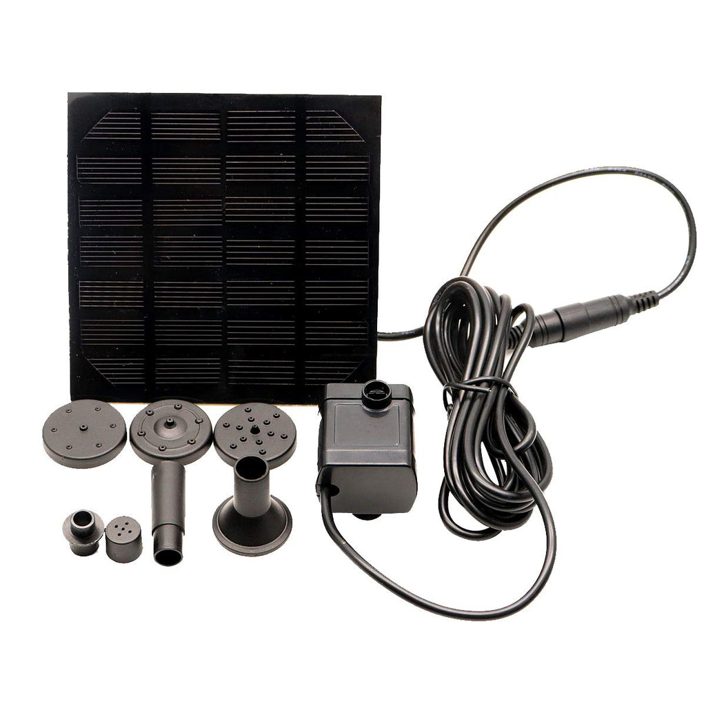 Premium imported Solar Fountain Water Pump Kit with solar panel and interchangeable nozzles, ideal for enhancing outdoor aesthetics. Available at Curat Cart.