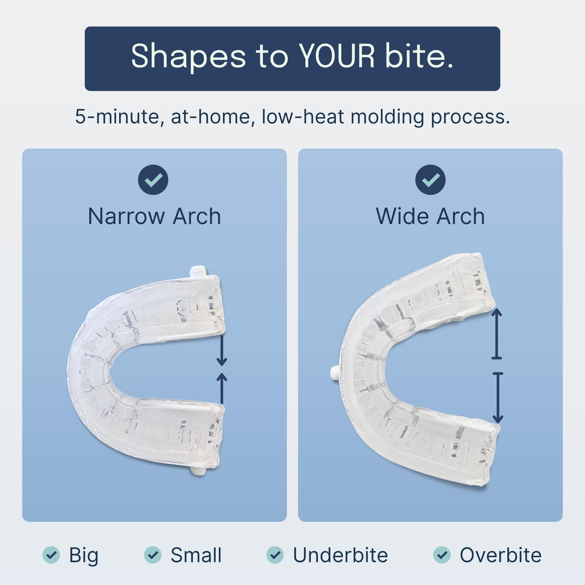 Somnofit-S Anti-Snore Mouth Guard features narrow and wide arch options for personalized fit. 100% Authentic and available at Curat Cart.