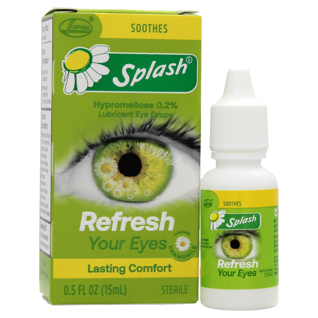 Splash Refresh Soothing Eye Drops offer lasting comfort with premium import quality, available at Curat Cart for refreshed, hydrated eyes.