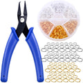Caffox Split Rings for Jewelry Making, premium import from Curat Cart, featuring assorted colors and pliers for crafting excellence.